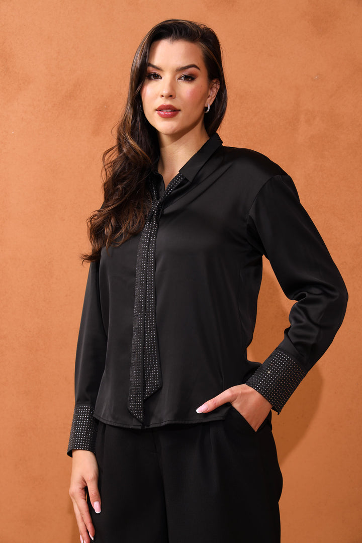 Camilla Diamante Shirt - Black