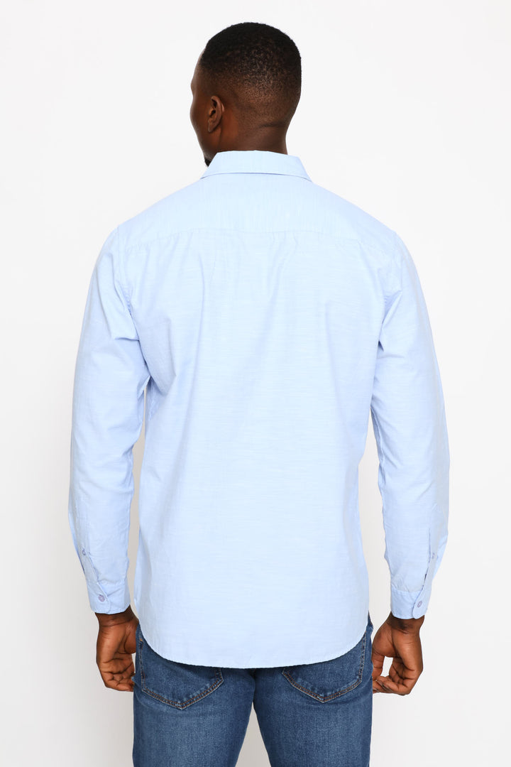 Ringspun Slub Button Shirt - Light Blue