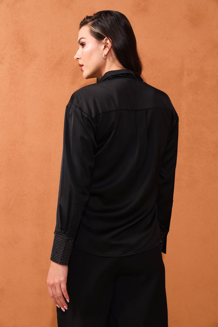 Camilla Diamante Shirt - Black