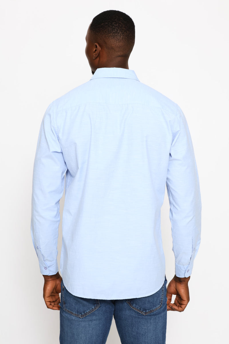 Ringspun Slub Button Shirt - Light Blue
