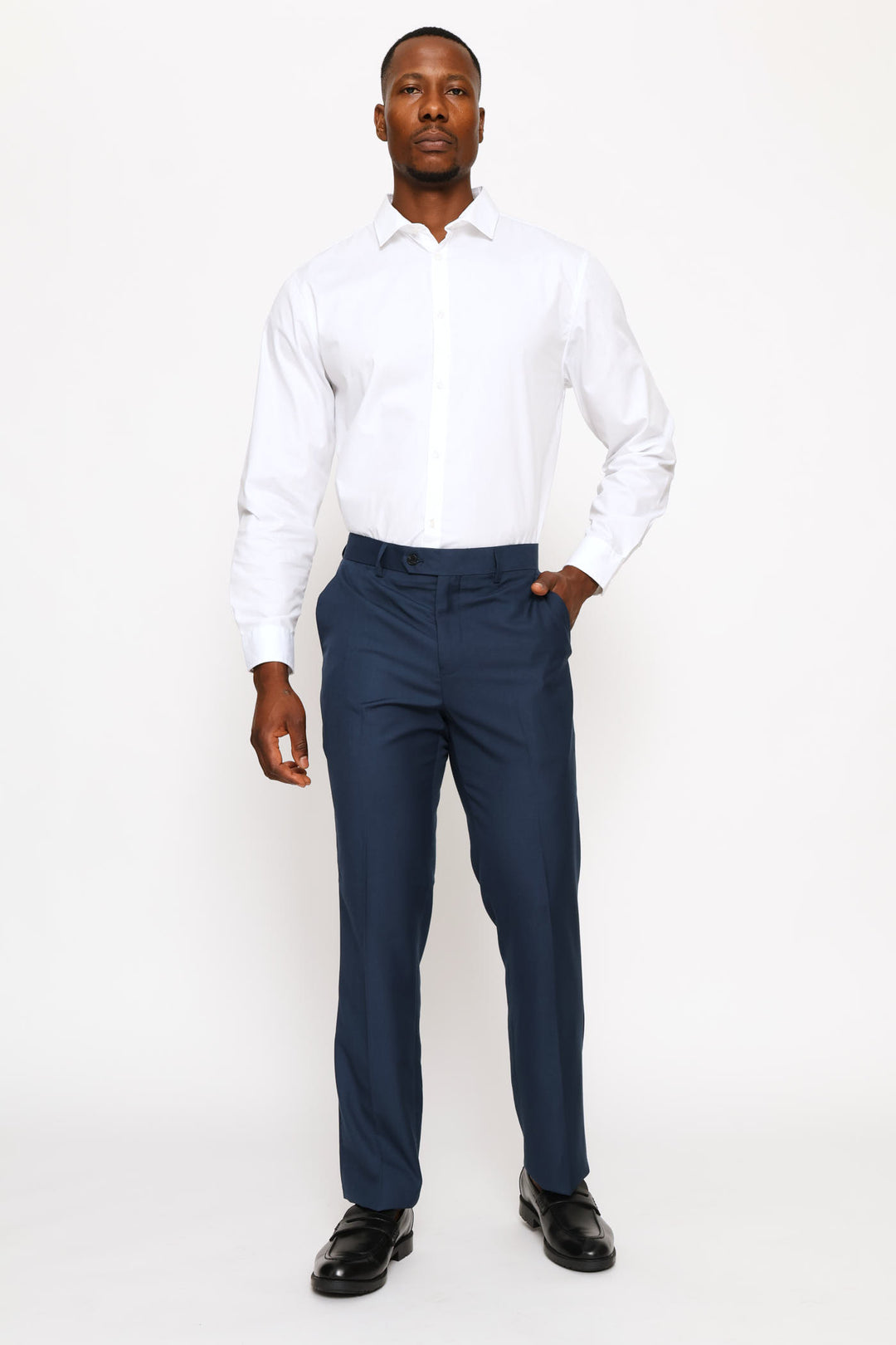 Regular Fit Viscose Blend Suit Trouser - Petrol