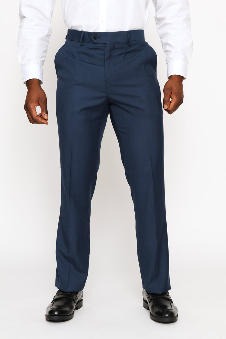Regular Fit Viscose Blend Suit Trouser - Petrol
