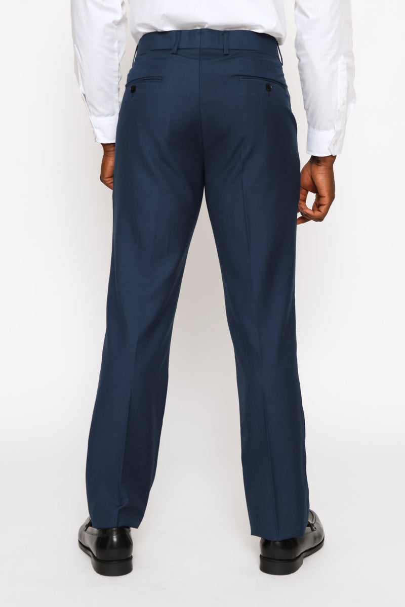 Regular Fit Viscose Blend Suit Trouser - Petrol