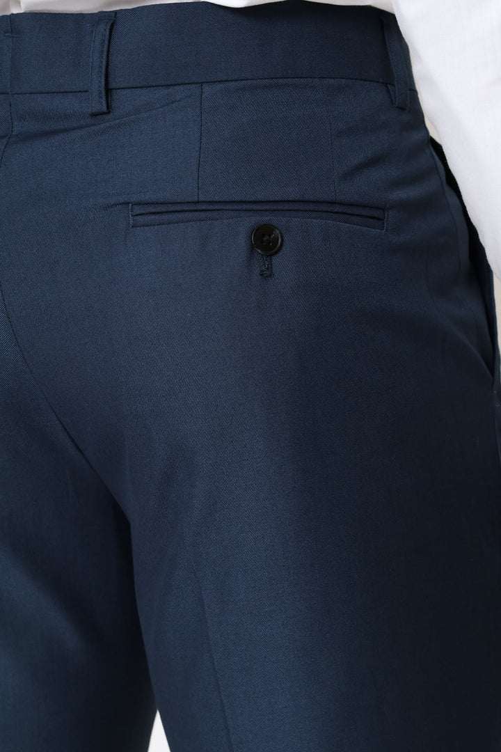 Regular Fit Viscose Blend Suit Trouser - Petrol