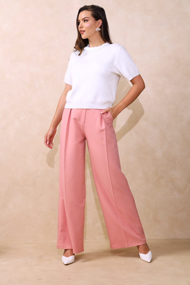 Embellished Neckline Detail Pullover - Off White