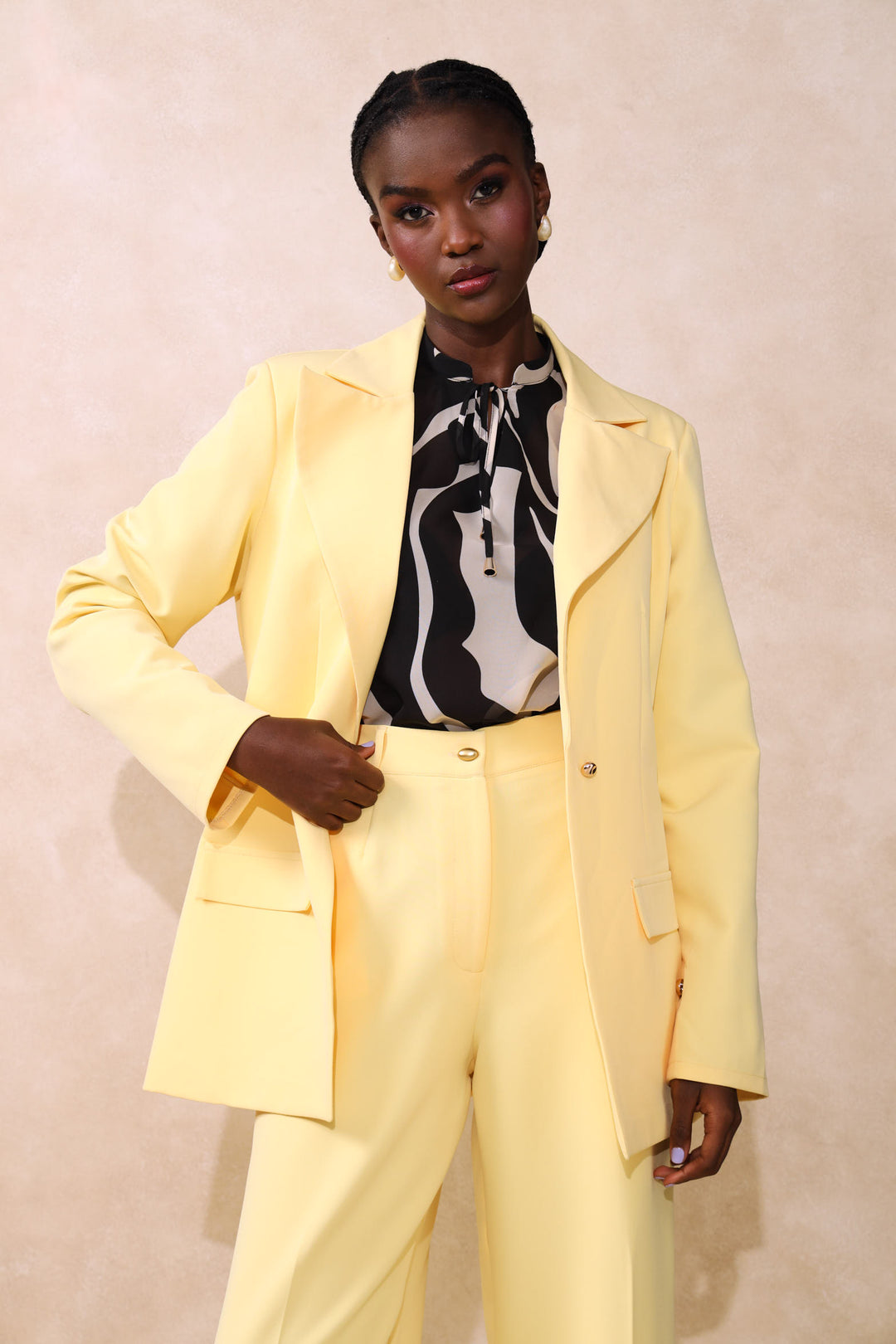 Slim Fit Blazer - Butter Yellow