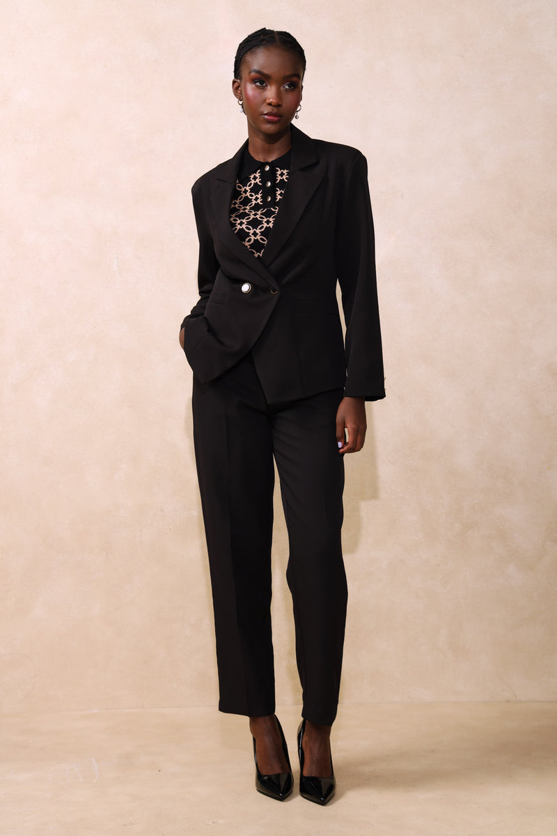Double Work Blazer - Black