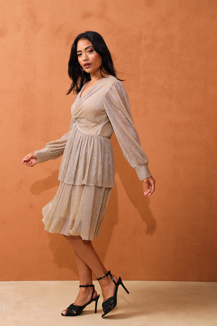 Celina Metallic Dress - Gold