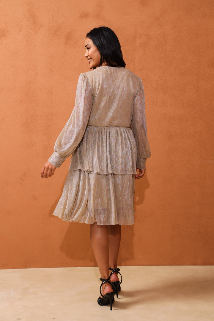 Celina Metallic Dress - Gold