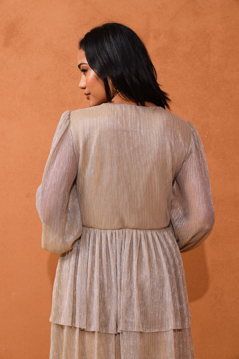 Celina Metallic Dress - Gold