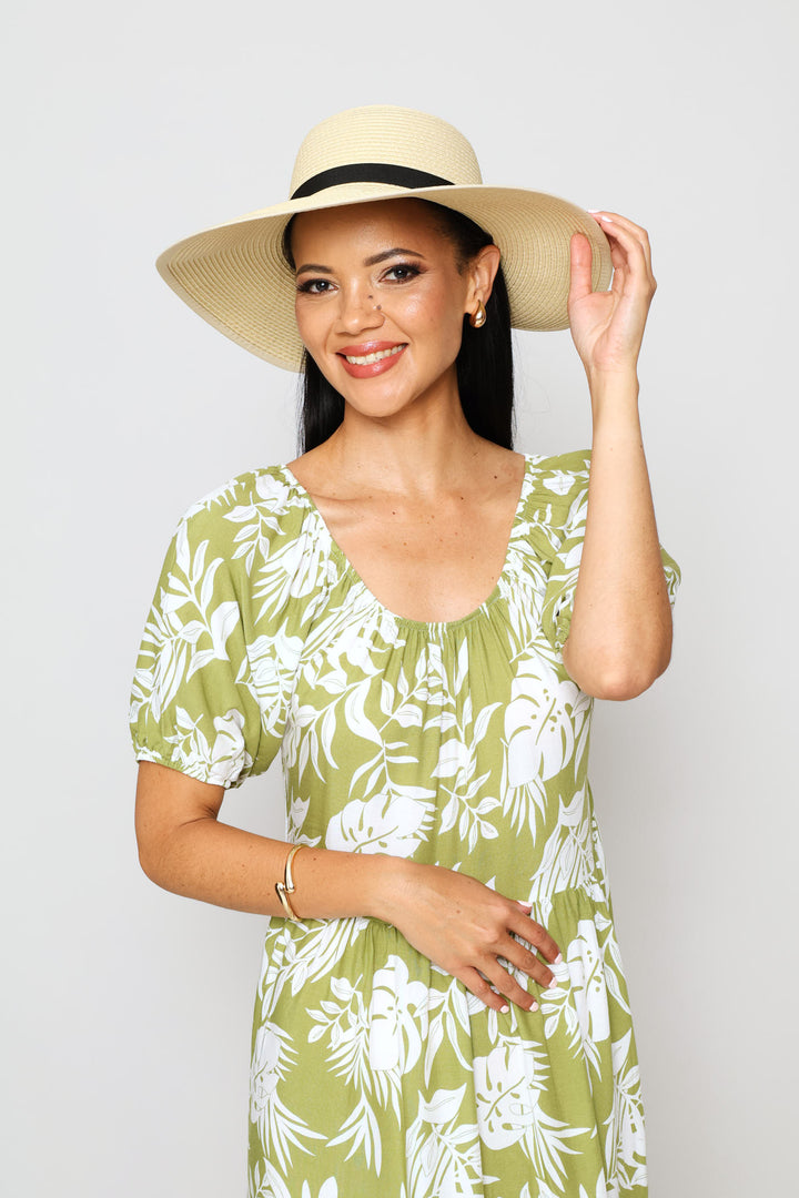 Black Bow Sunhat - Cream