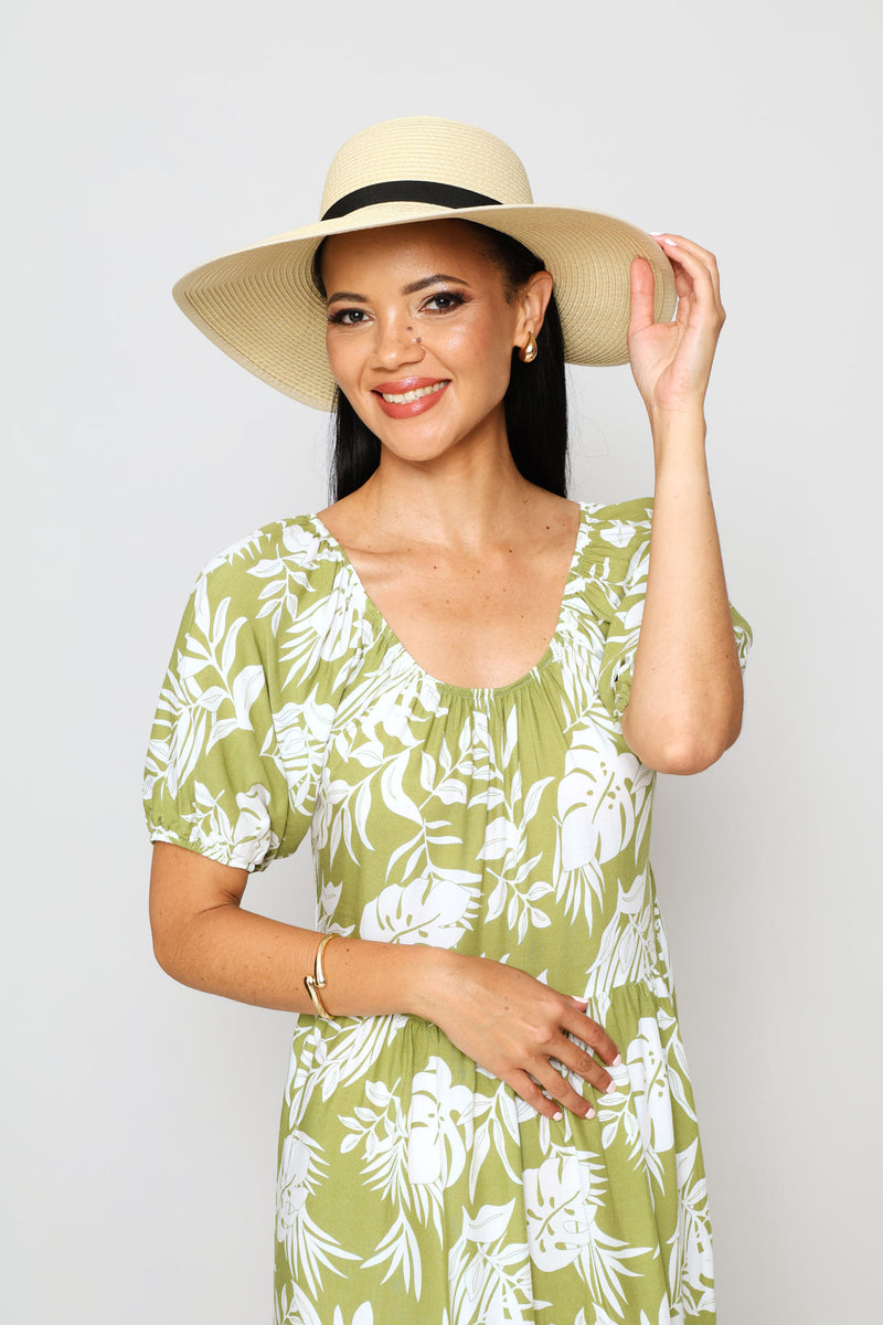 Black Bow Sunhat - Cream