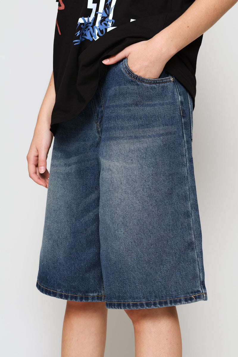 Baggy Bermuda Jort - Salty Mid Wash