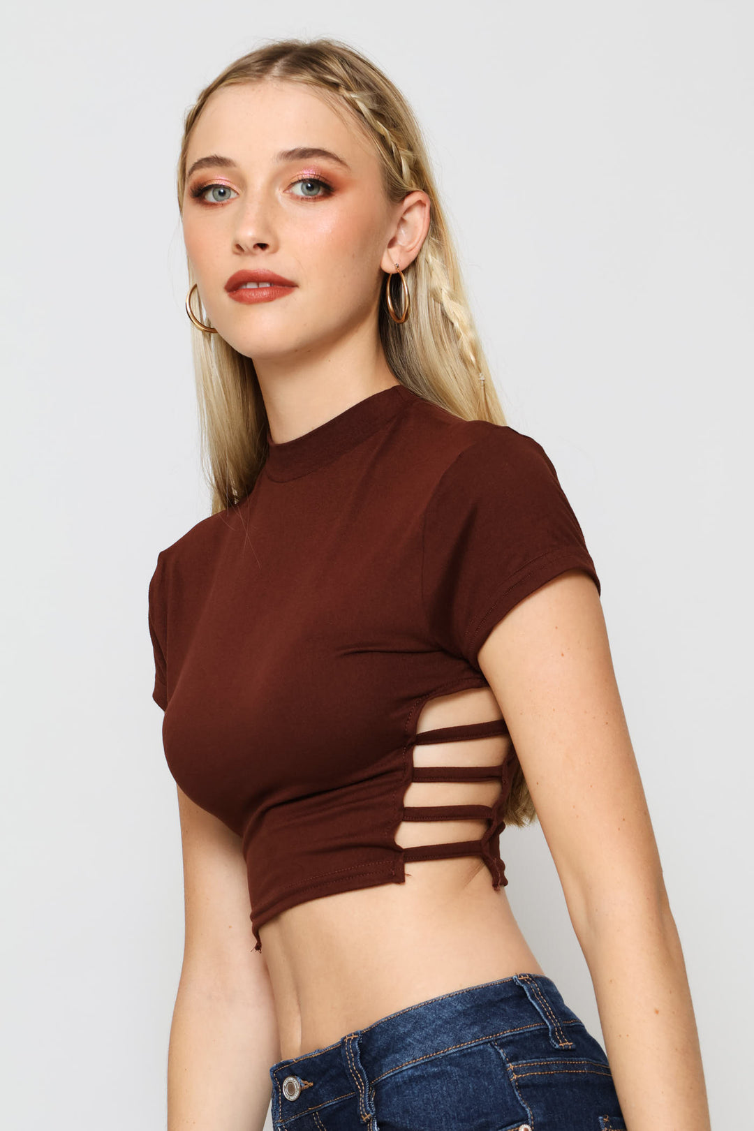 Side Strap Dty Tee - Chocolate