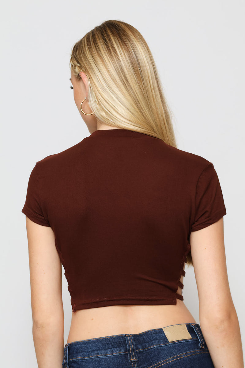 Side Strap Dty Tee - Chocolate
