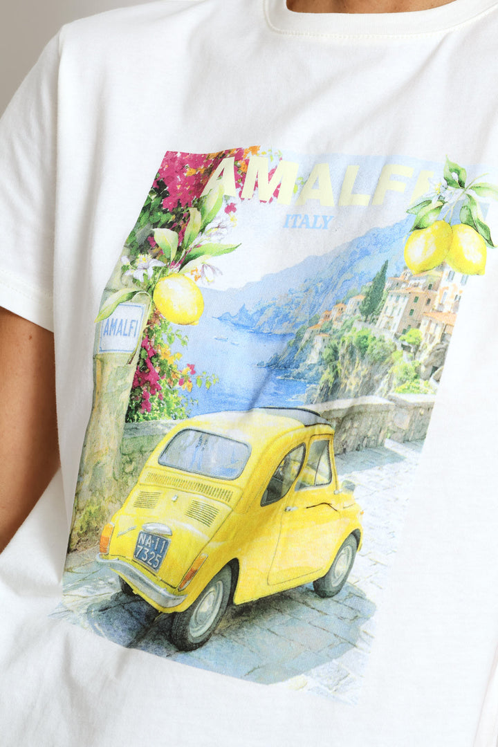 Amalfi Yellow Buggy Tee - White