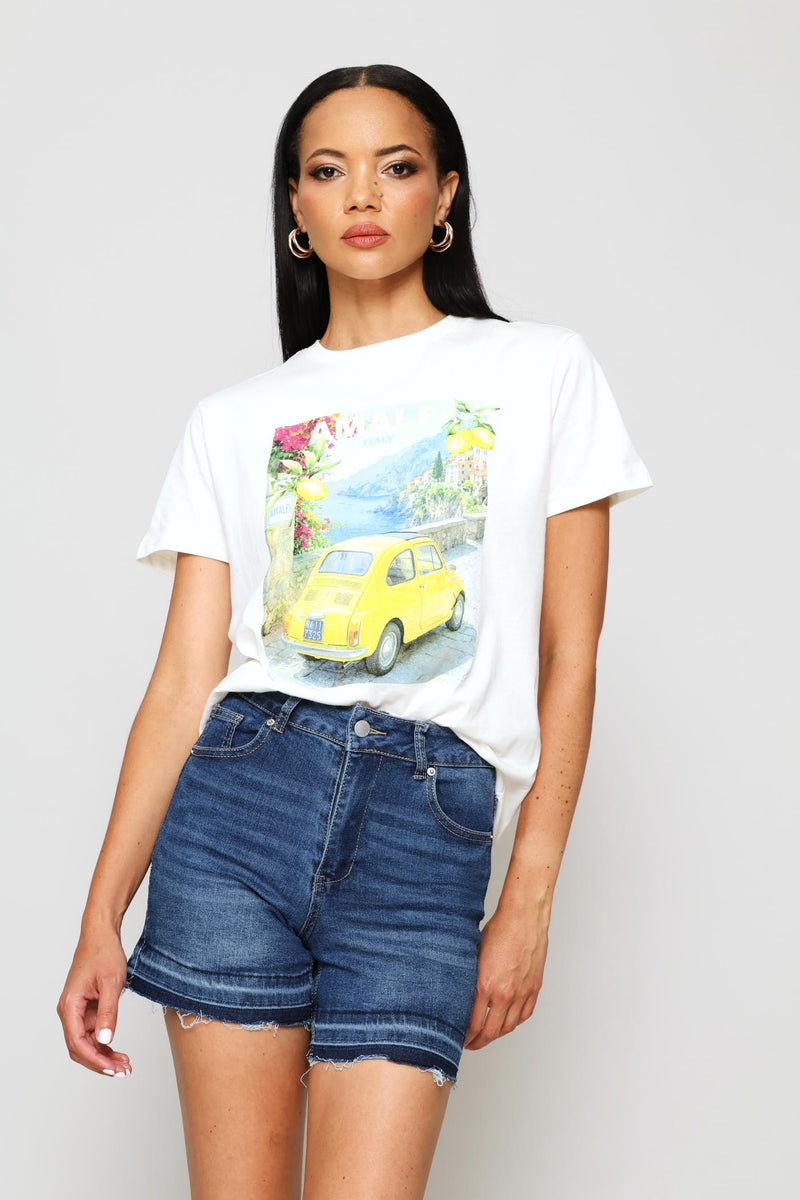 Release Hem Mid Thigh Short - Medium Wash