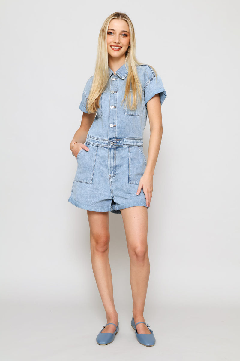 Denim Jumpsuit - Mid Wash