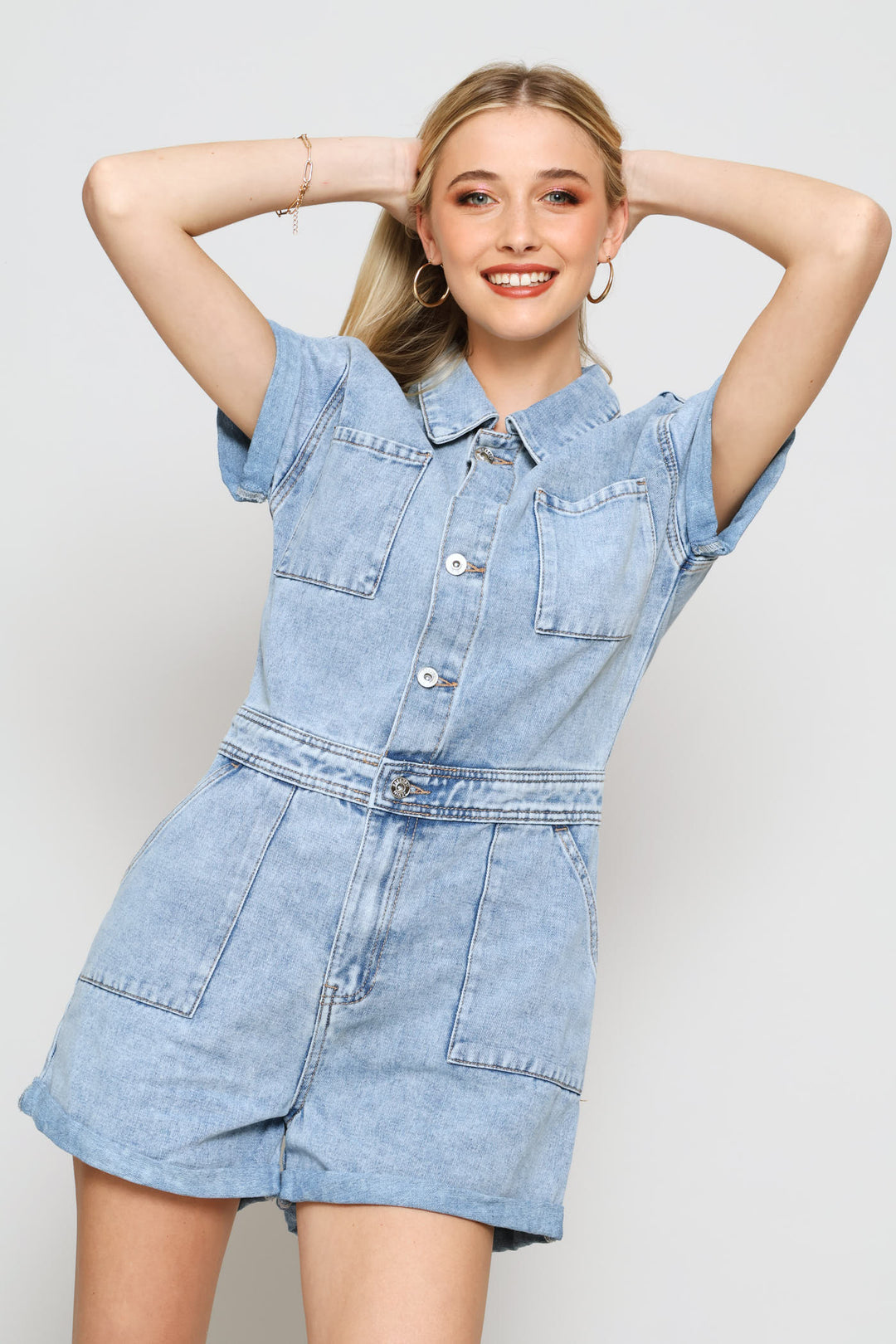 Denim Jumpsuit - Mid Wash