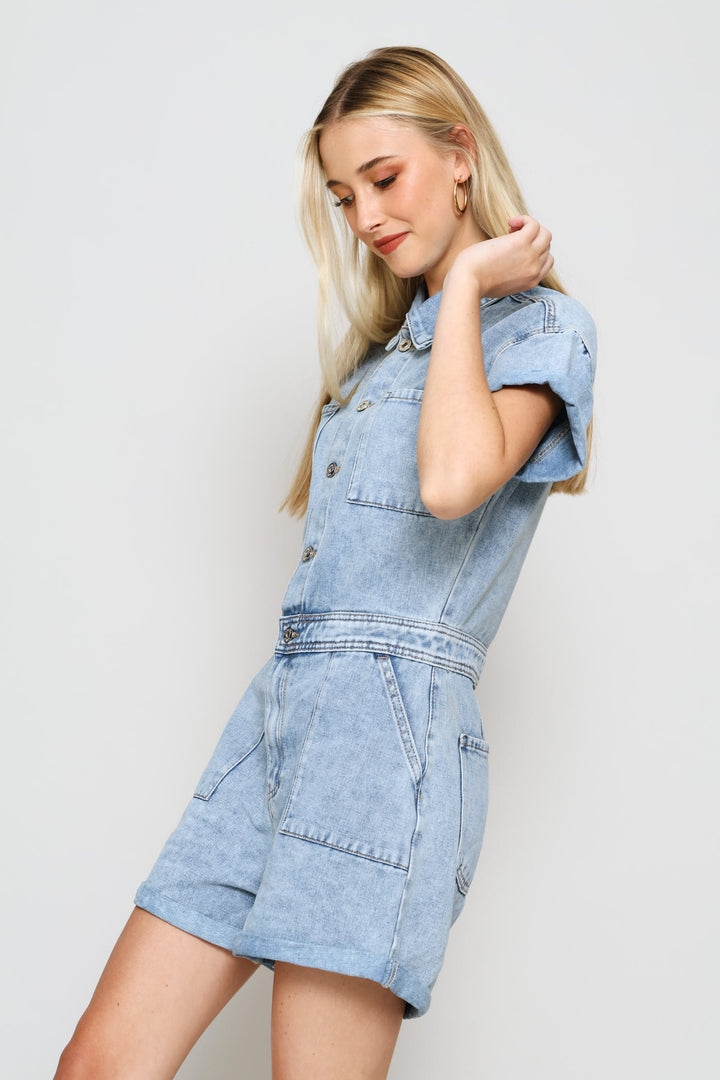 Denim Jumpsuit - Mid Wash
