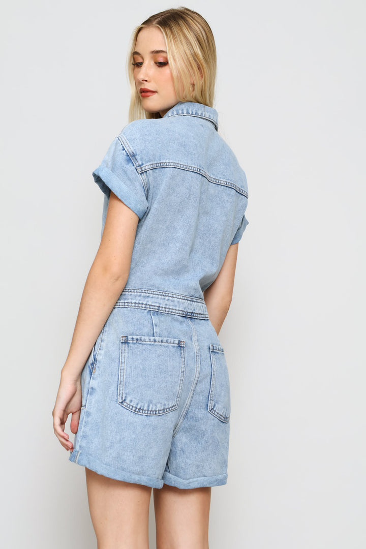 Denim Jumpsuit - Mid Wash