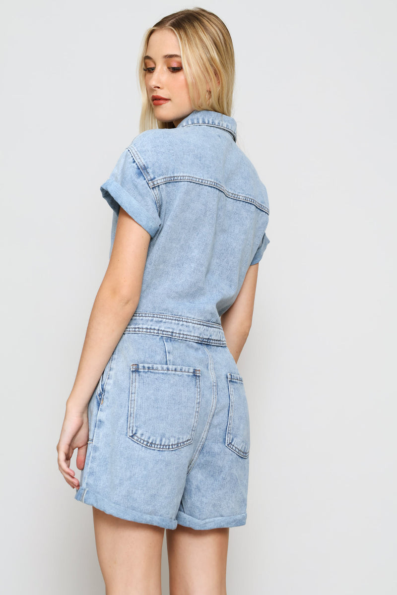 Denim Jumpsuit - Mid Wash