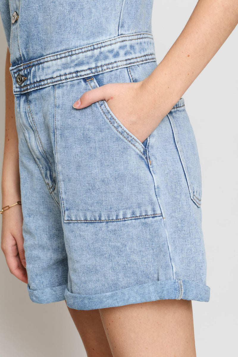 Denim Jumpsuit - Mid Wash