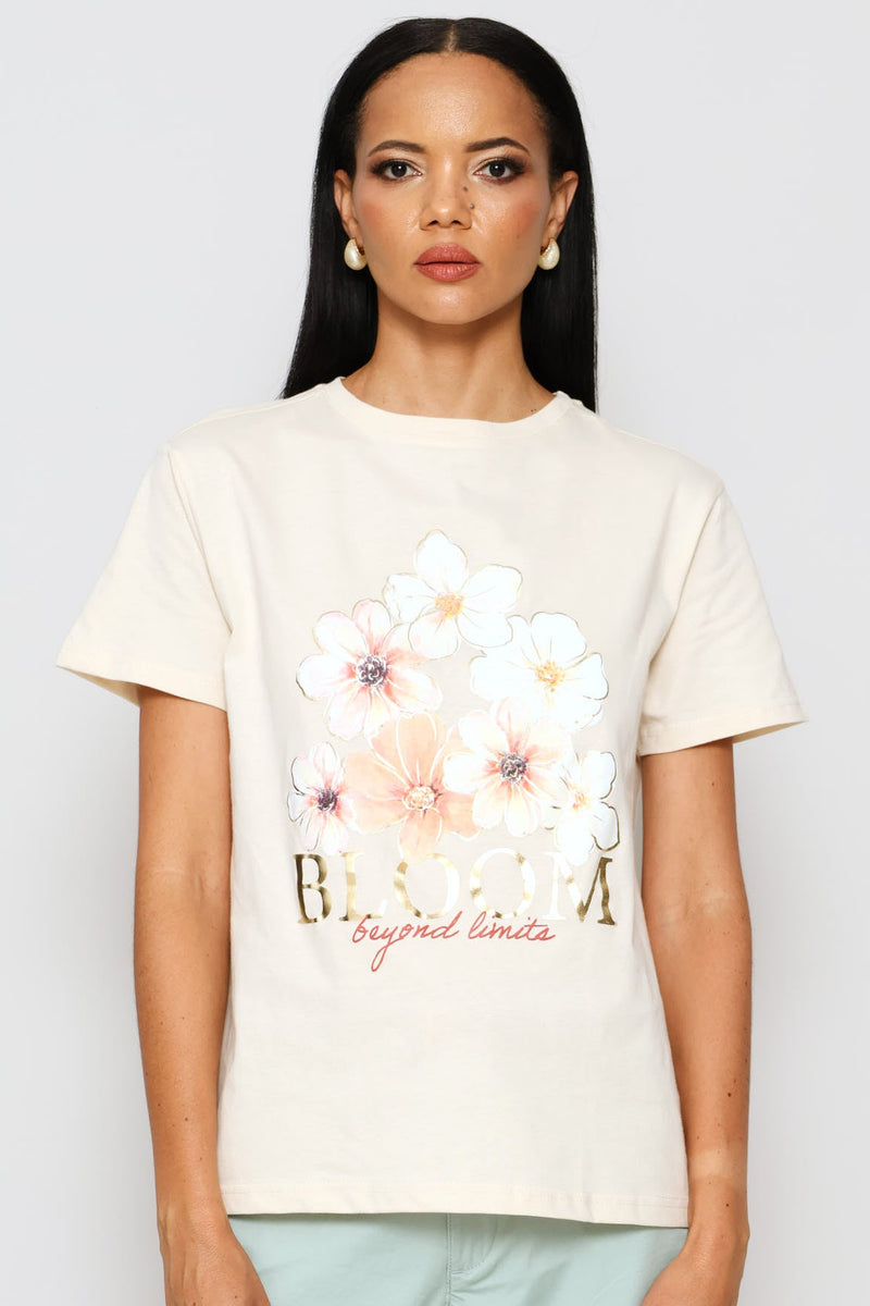 Bloom Where You Are Planted Tee - Cement