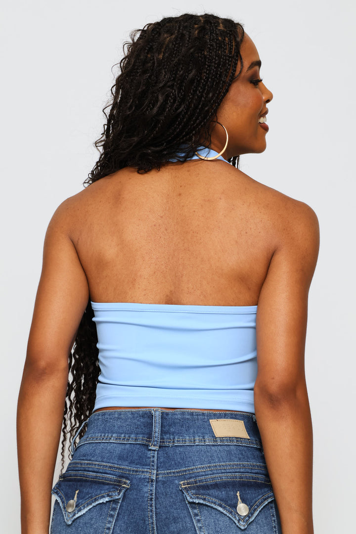 Skin Tight Halter Top - Blue