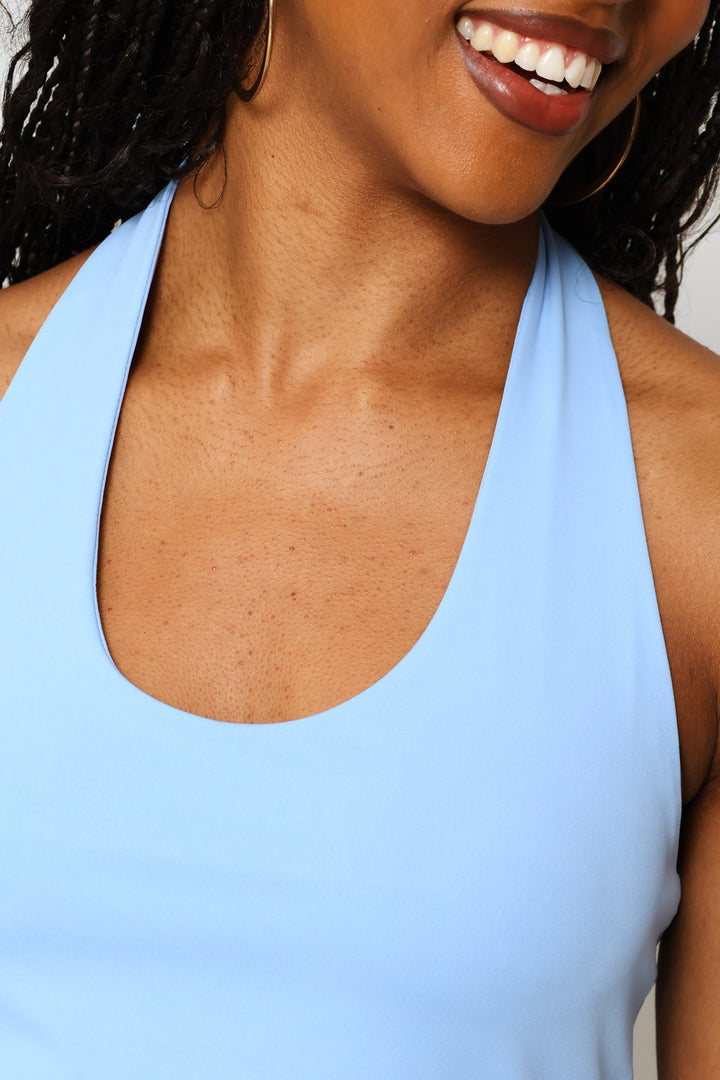 Skin Tight Halter Top - Blue