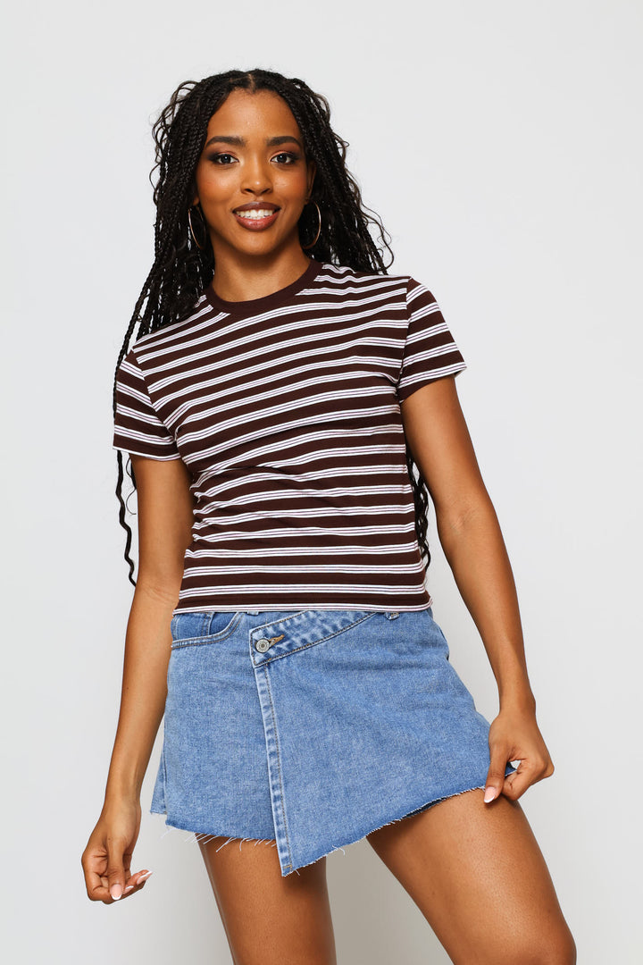 Cross Over Denim Skort - Salty Mid Wash