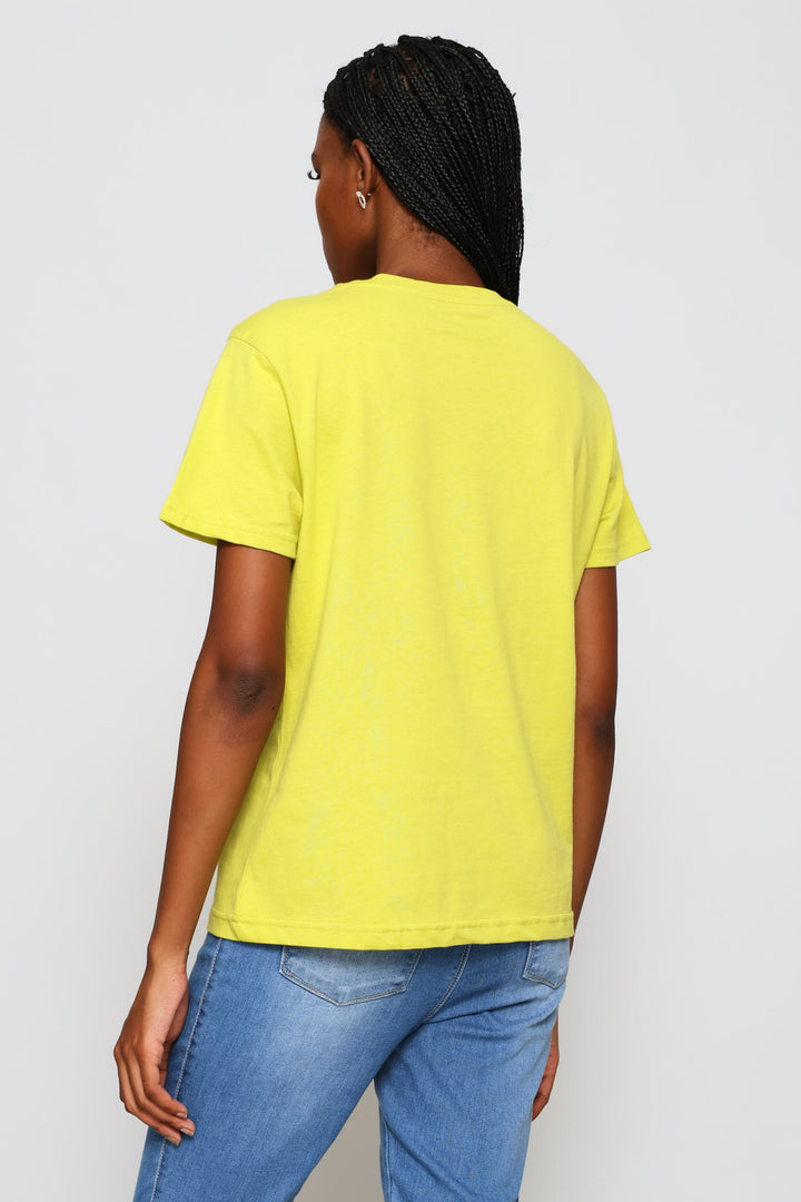 Sun Sea & Sand Foil Tee - Chartreuse