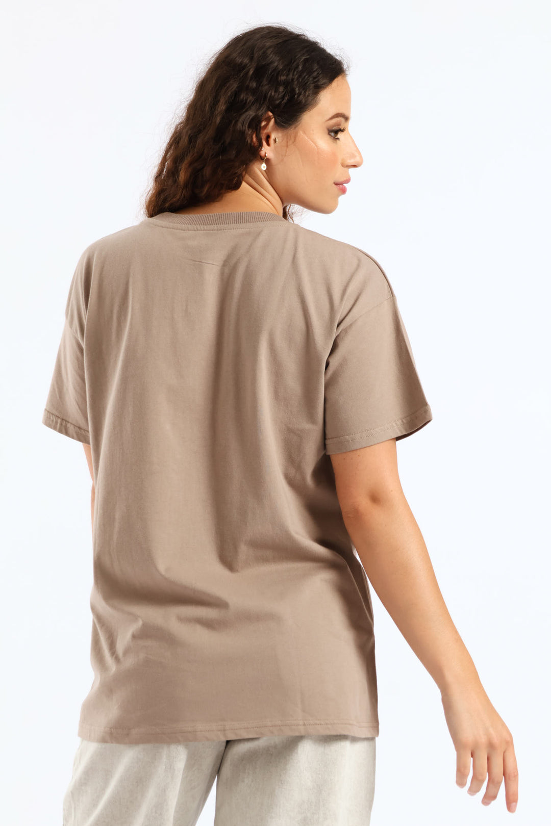 Oversized Graffiti Tee - Mocha