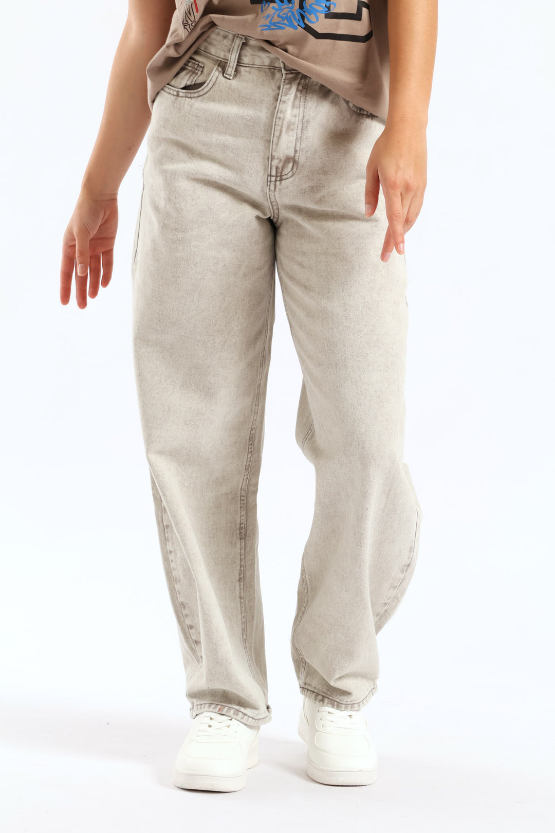 Wide Baloon Denim - Ice Grey