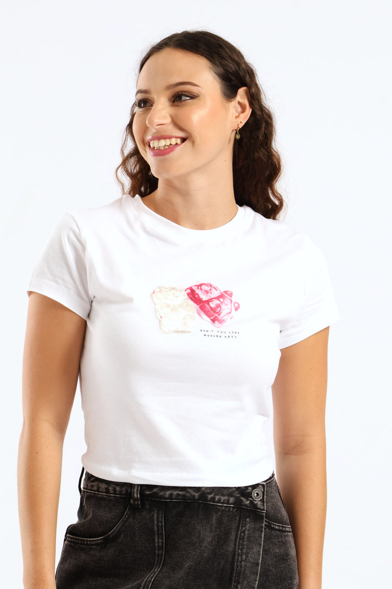 Jelly Teddy Baby Tee - White