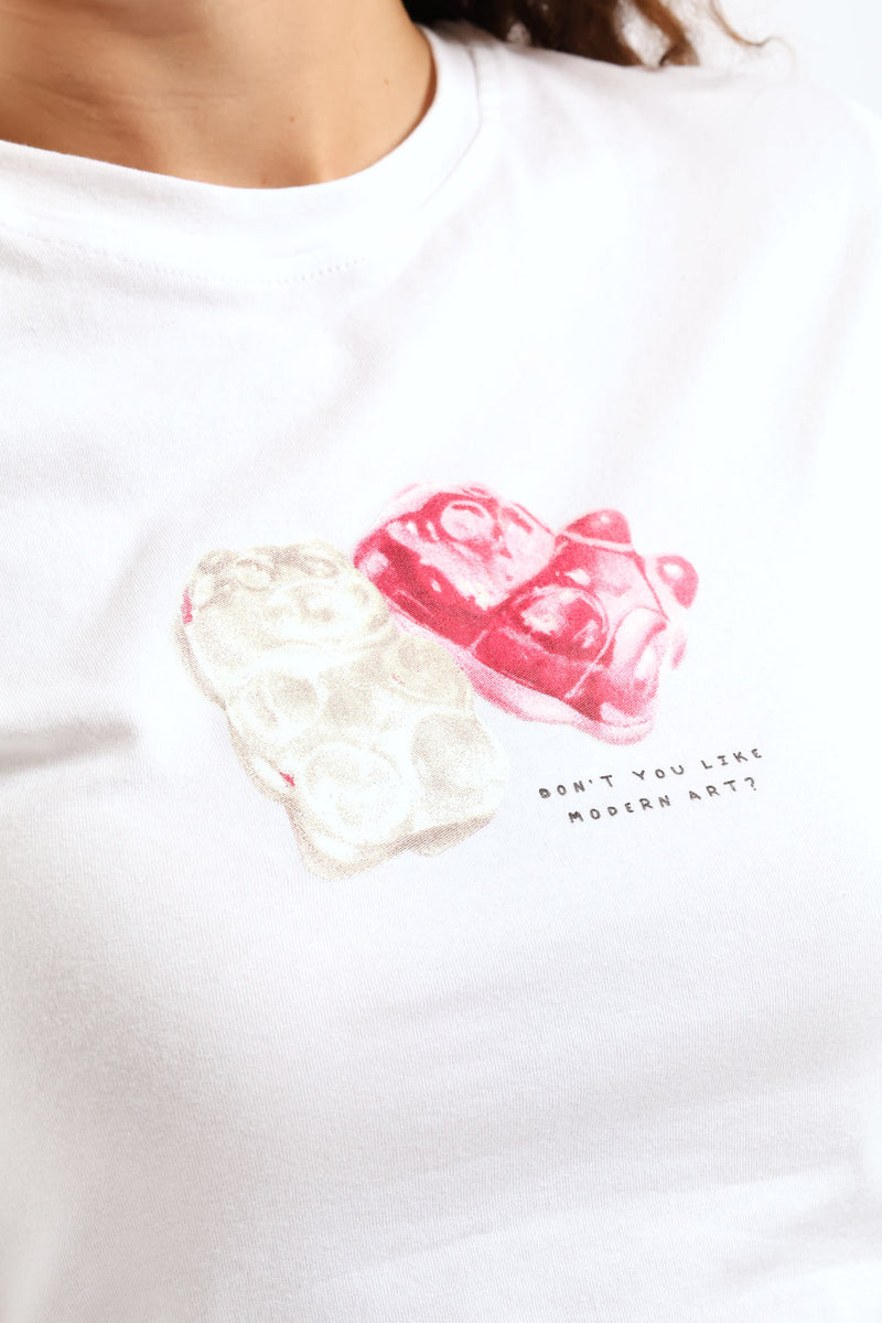 Jelly Teddy Baby Tee - White