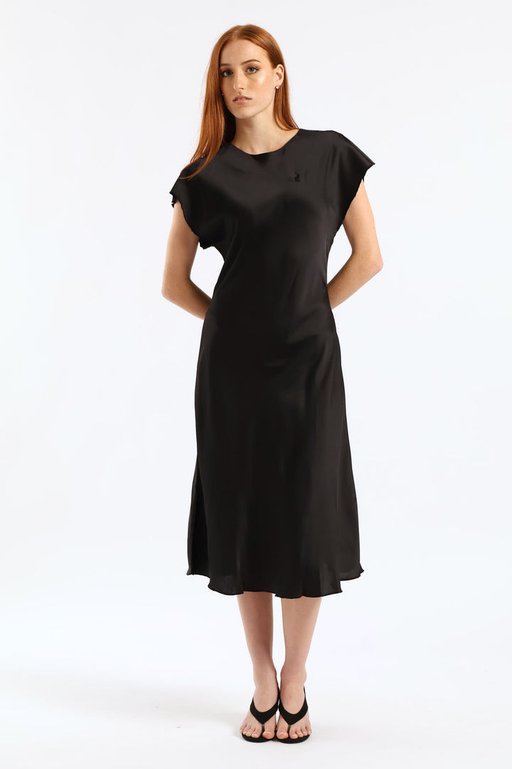Isabella Bias Cut Dress - Black