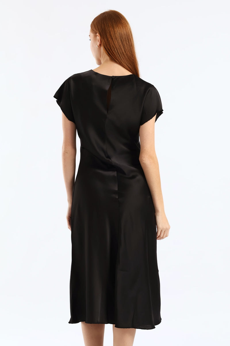 Isabella Bias Cut Dress - Black
