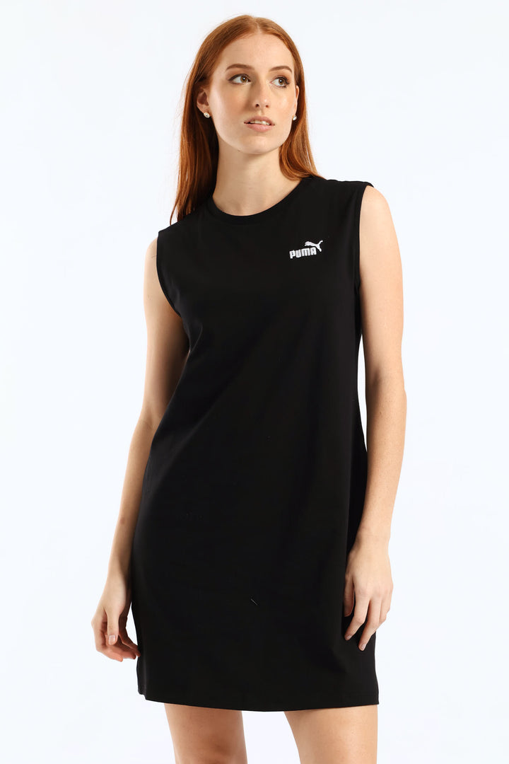 Essential Small No. 1 Logo Sleeveless Dress - Black
