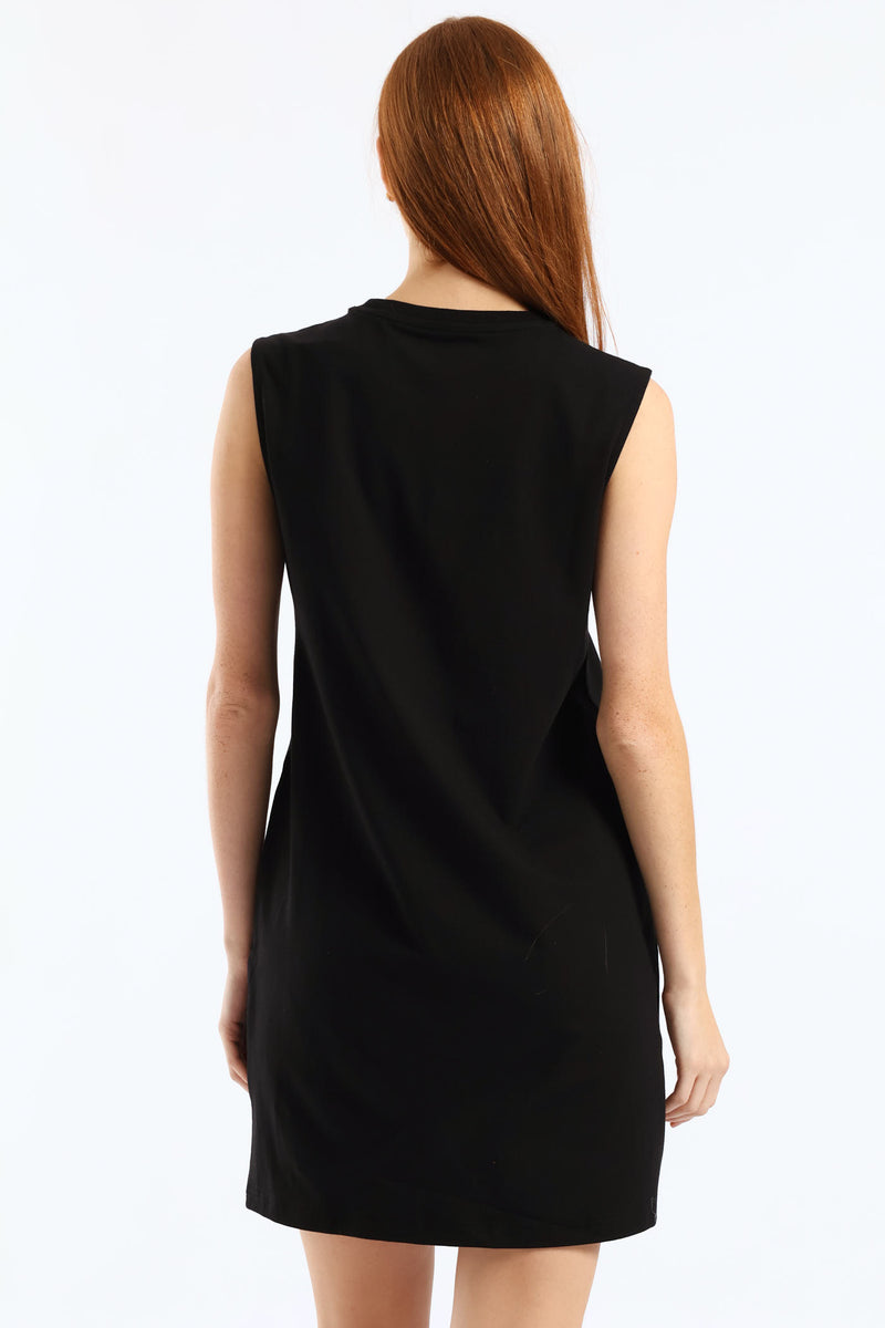 Essential Small No. 1 Logo Sleeveless Dress - Black