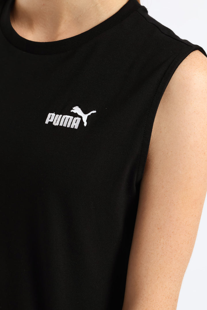 Essential Small No. 1 Logo Sleeveless Dress - Black