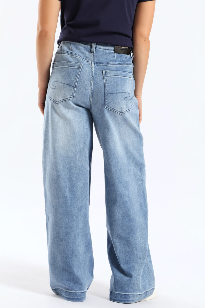Wide Fit Ankle Grazer Denim - Mid Wash