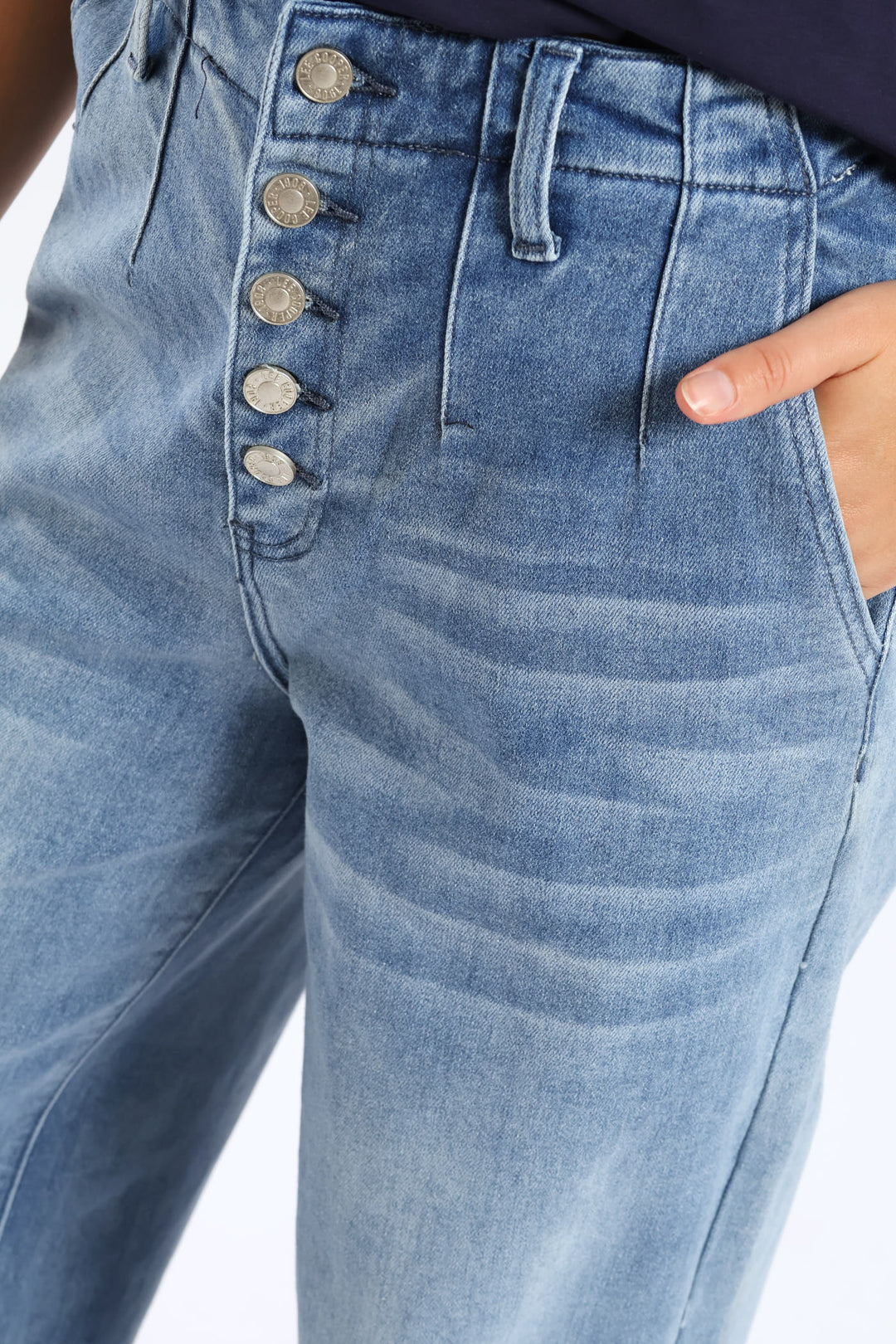 Wide Fit Ankle Grazer Denim - Mid Wash