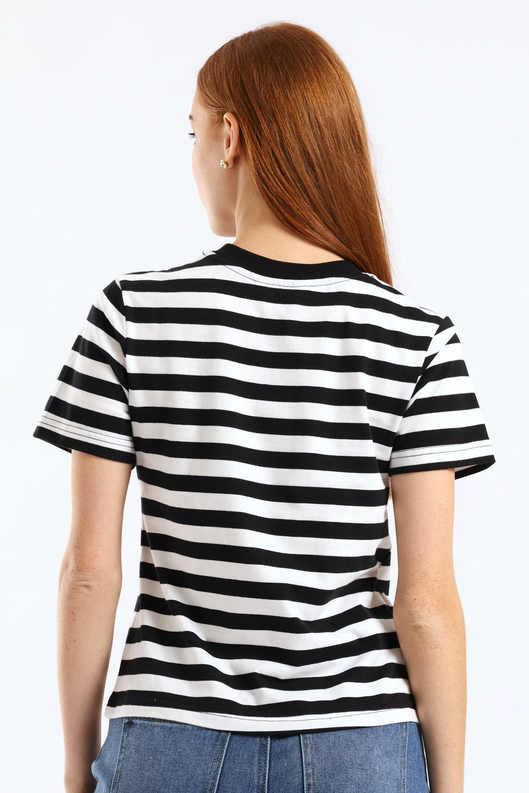Stripe French Riviera Boxy Tee - Black/White
