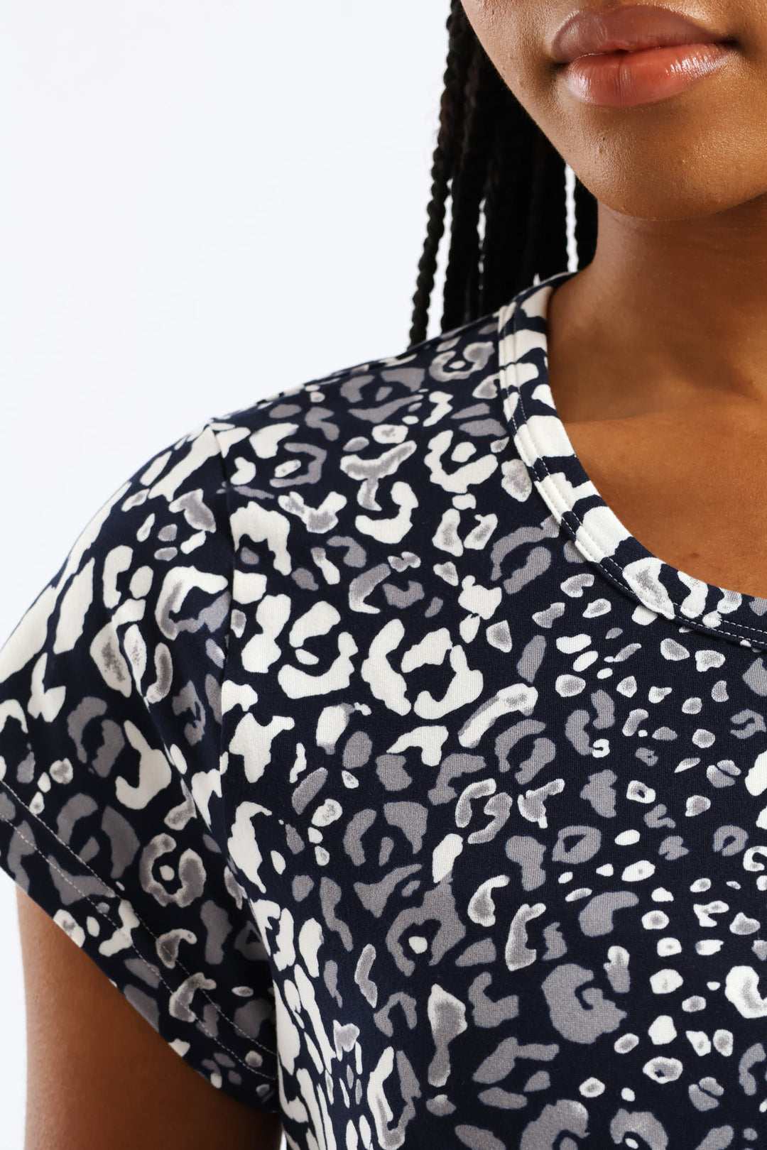 Printed Pocket Tee - Navy/White