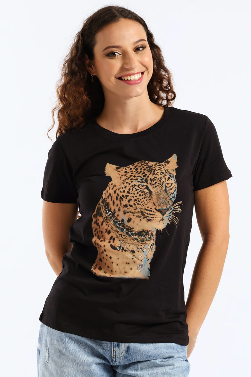 Development Leopard Tee - Black