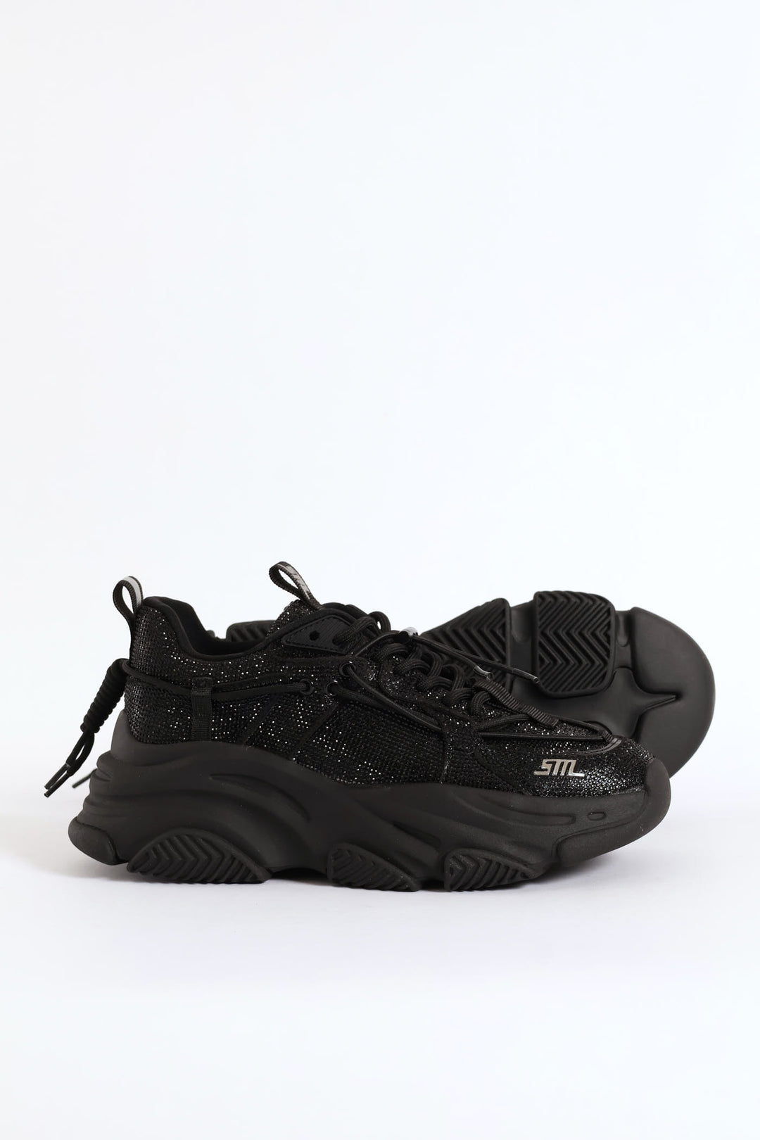 Vault Sequin Chunky Sneaker - Black