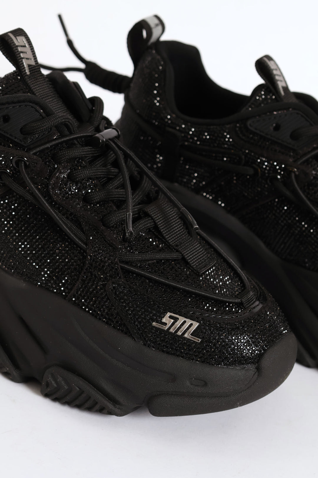 Vault Sequin Chunky Sneaker - Black