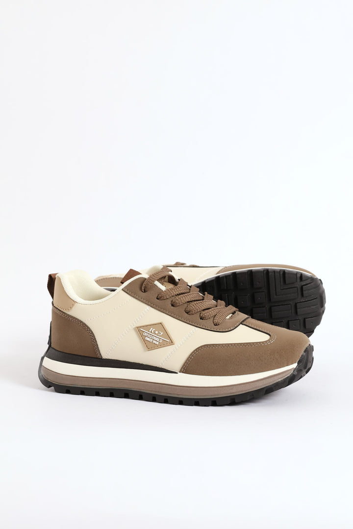 Oxford Retro Trainer - Camel