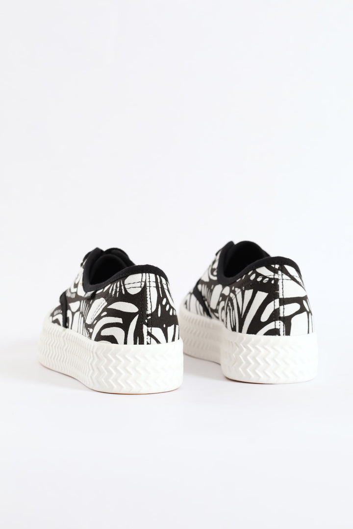 Cresida Canvas Sneaker - Black/White